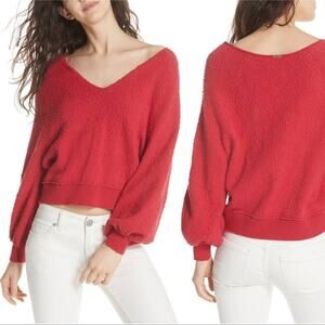 Free People Found My Friend Pullover Sweater Size XS in Red